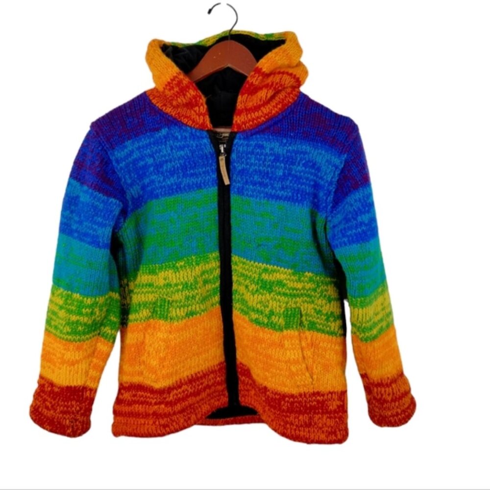 kyber outerwear rainbow wool jacket women size small